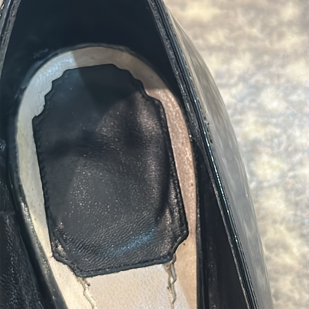 DIOR BLACK PATENT CHUNKY HEEL SHOE SIZE 7.5 - Picture 13 of 16